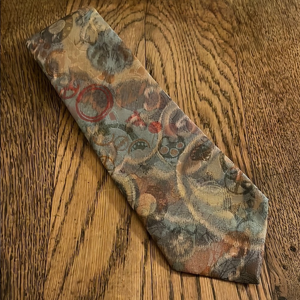 Oscar de la Renta Blue and Brown Paisley Tie